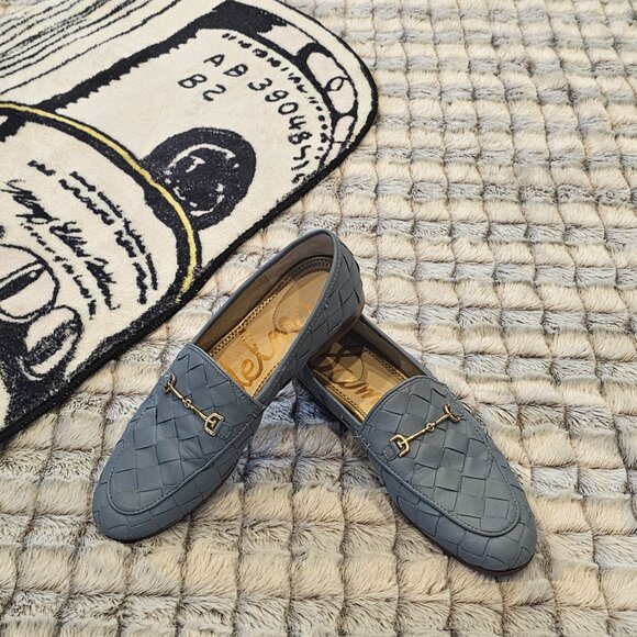 Sam Edelman Loraine Loafers Loraine Woven Bit Leather Blue Loafer size 8.5 - Picture 2 of 6